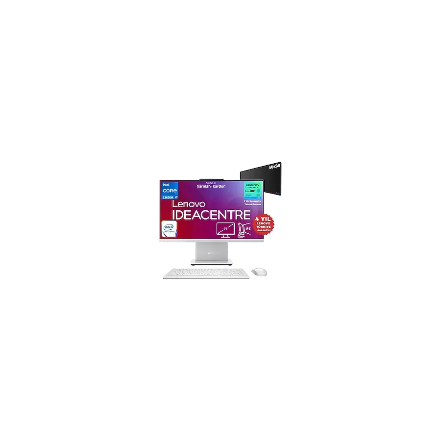 Lenovo Ideacentre 27Irh9 Intel Core I7-13620H 8Gb 512Gb 27" FHD W11p Alo Bilgisayar - Webzone Mouse Pad / 1 Yıl Kaspersky Yazılım Koruma Wz1
