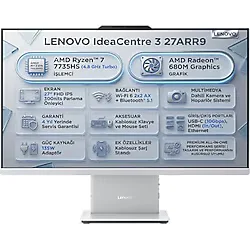 Lenovo IdeaCentre 3 27ARR9 Amd Ryzen 7 7735HS 8GB 512GB SSD 27'' FHD Windows 11 Pro All In One PC F0HQ00ADTR 005
