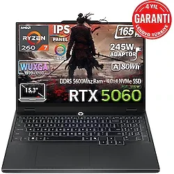 Lenovo Legion 5 15AHP10 83M00070TR Ryzen 7 260 24 GB 1 TB SSD RTX5060 15.3" WUXGA Gaming Laptop