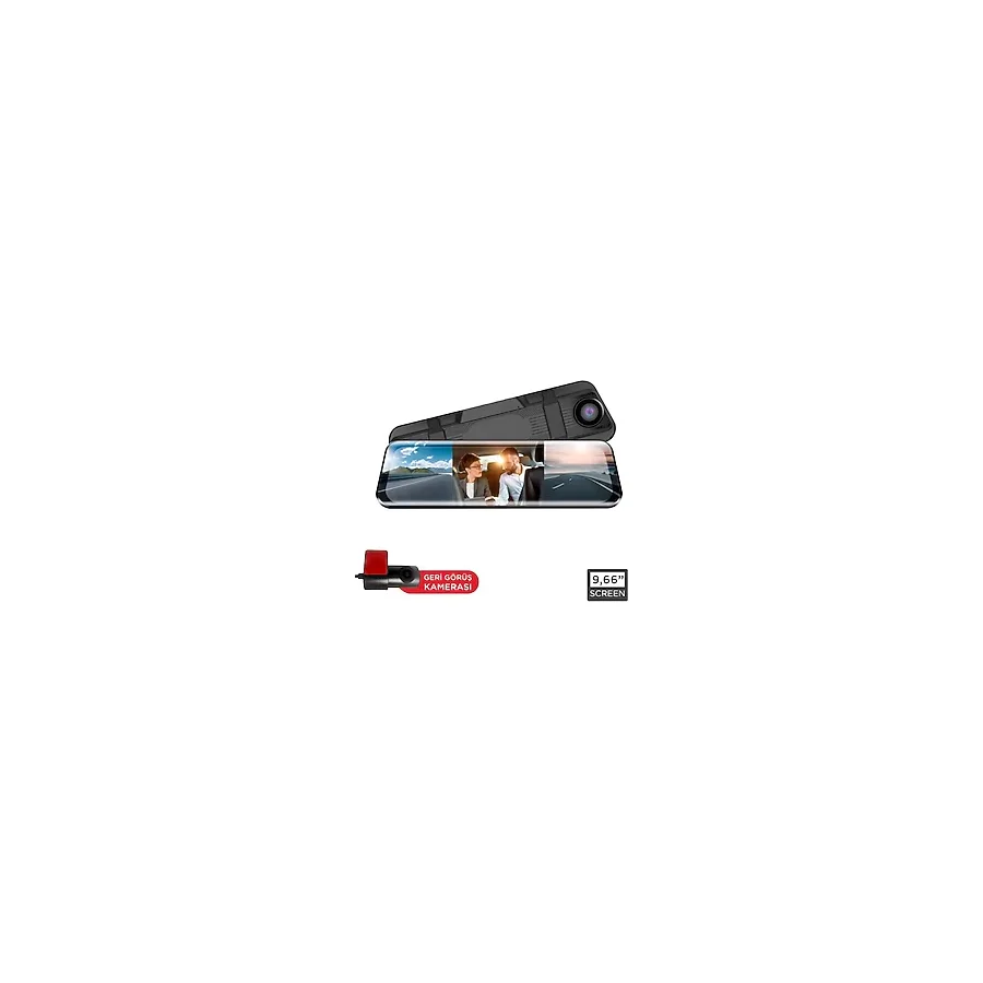 Lenovo M9/9903 Araç içi 9.6inç Dokunmatik Dikiz Ayna Wifi Gece Görüşü Ön İç ve Arka Araç Kamerası