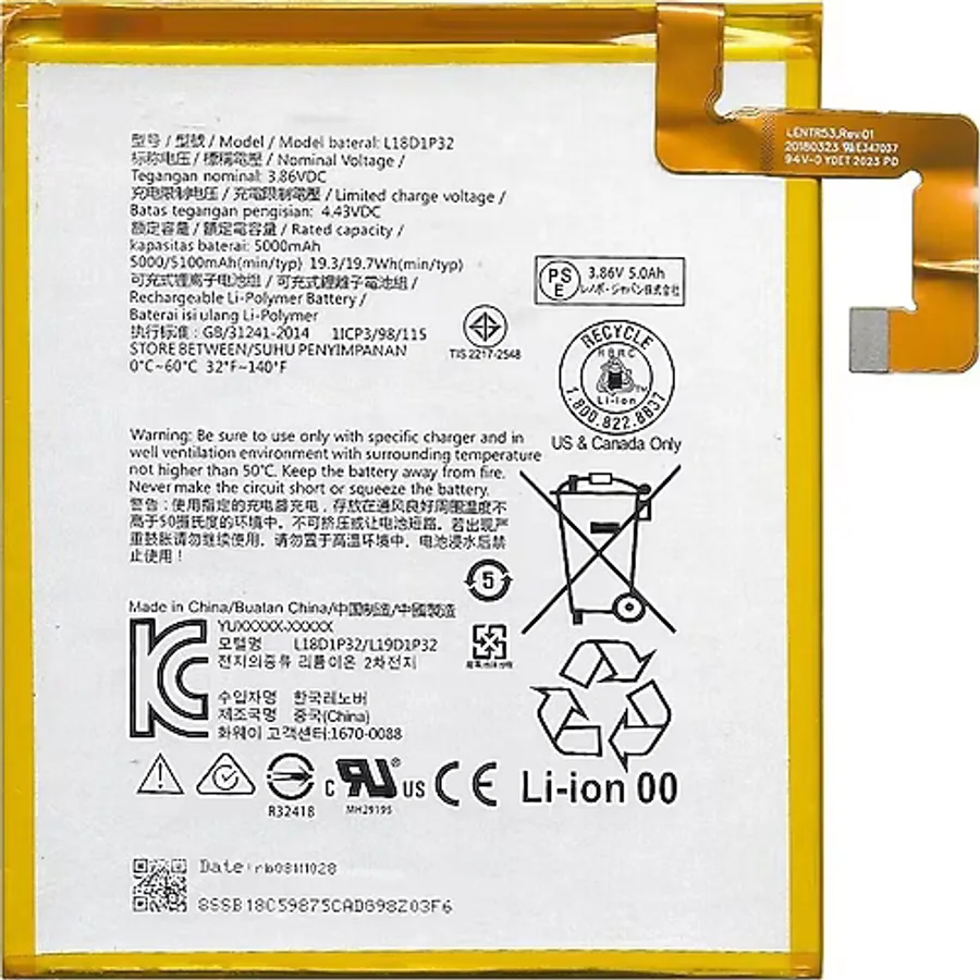 Lenovo Tab M10 Tb-x605l Batarya Pil