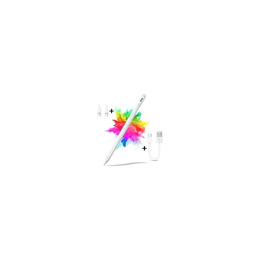 Lenovo Tab P12 12.7 Inç Uyumlu Tablet Kalemi Çizim ve Yazı Kalemi Stylus Active Pen 2ADET Uç Dokunmatik Kalem - Beyaz - Lenovo P12