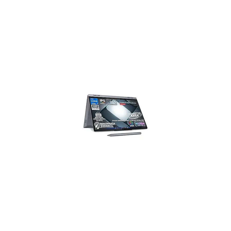 LENOVO ThinkBook 14 2-in-1 G5 Ultra 7 255U 32GB 1TB SSD 14" WUXGA Dokunmatik Fdos 21SQ003BTX + Kalem