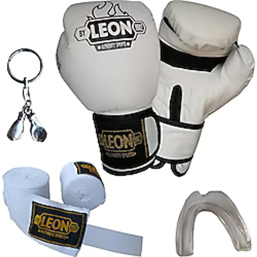 Leon Blade Training Boks Eldiveni, Bandaj Dişlik Anahtarlık Seti Sarı (10 Oz)