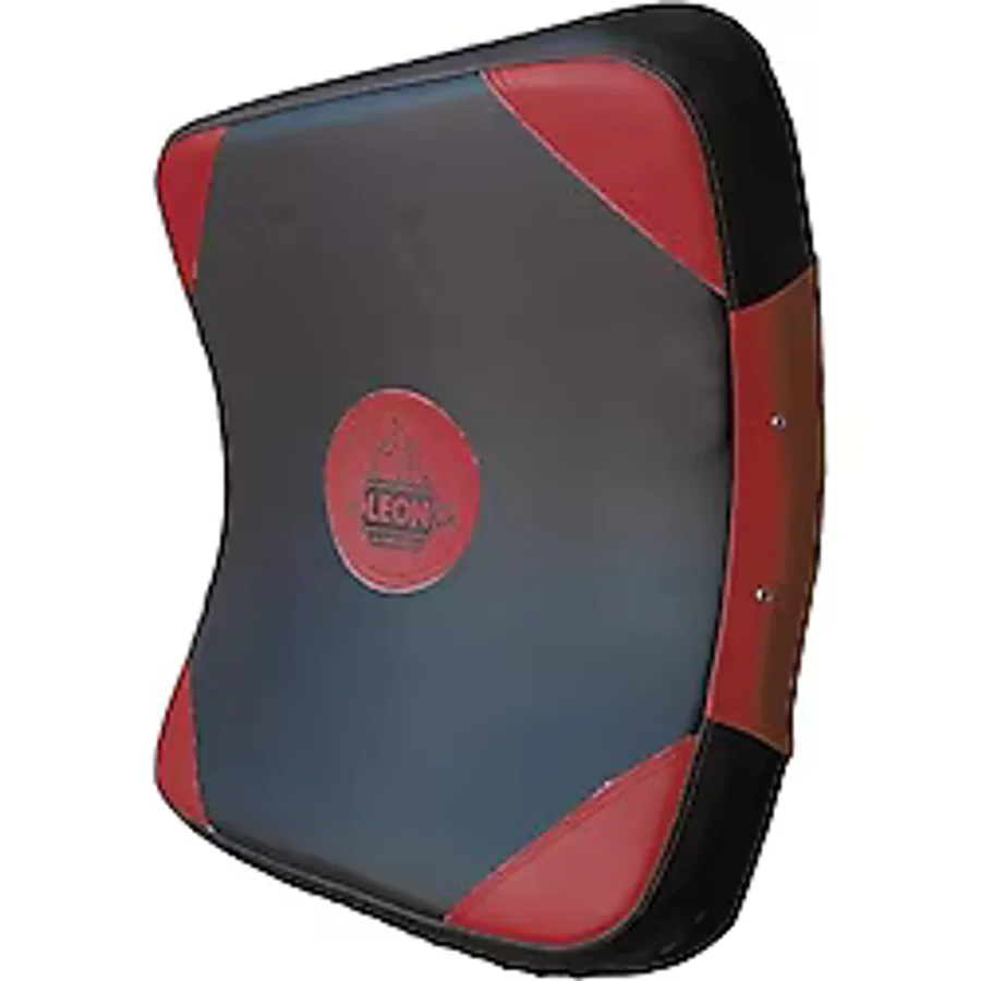 Leon Curved Büyük Boy Darbe Yastığı Kick-Boks Lowkick Pads (Kırmızı/Siyah, Büyük Boy)