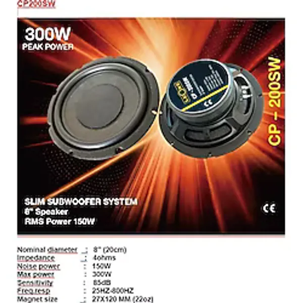 Leone Cp200sw 20Cm Slim Subwoofer
