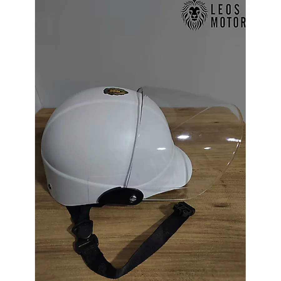 Leos -JOKEY KASK-CAMLI MODEL-BEYAZ RENK-YERLİ ÜRETİM