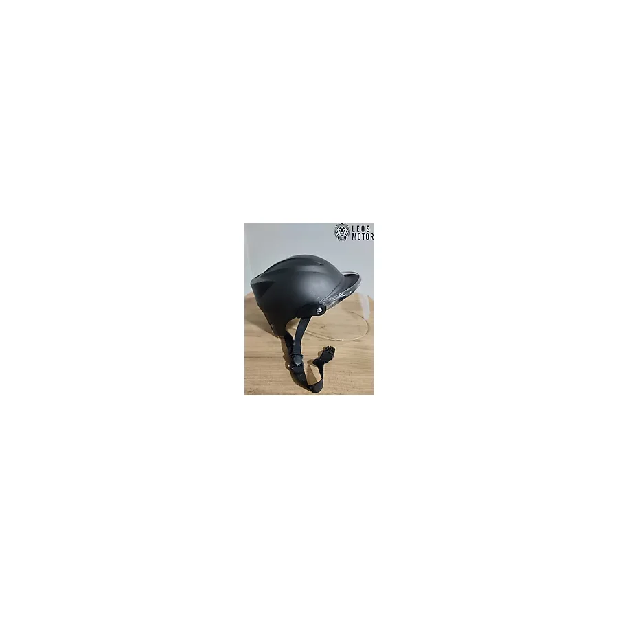 Leos -SİPERLİKLİ JOKEY KASK-SİYAH RENK-YERLİ ÜRETİM-MOD1