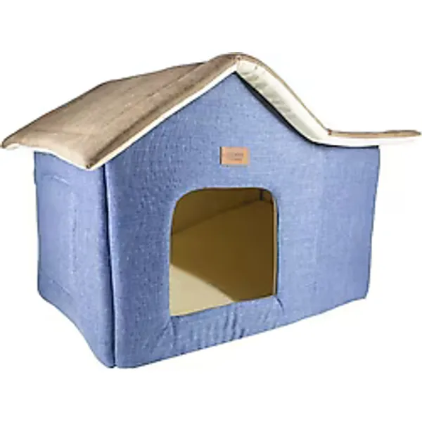 Lepus Cabin Kulübe 35x55x40 cm Mavi Kedi Yatağı
