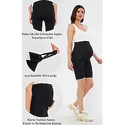 Lesa Wear Diz Üstü Biker Ayarlanabilir Yüksek Bel Esnek Toparlayıcı Ve Sıkılaştırıcı Kısa Hamile Tayt