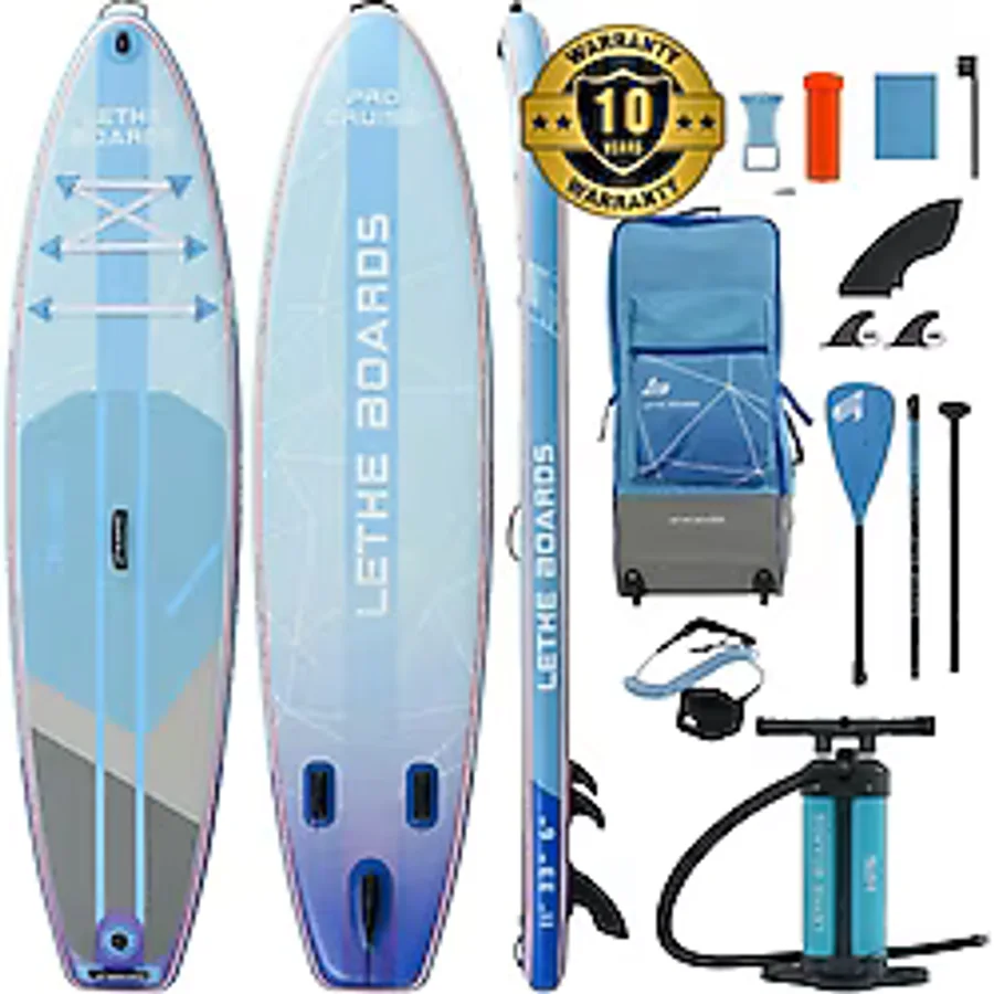 Lethe Boards 10 Yıl Garantili Lethe Pro Cruise Msl Tekn. 335X84x15cm Premium Seri(Fiberglass Kürek+Tekerlekli Çanta+Hp6 Pompa)