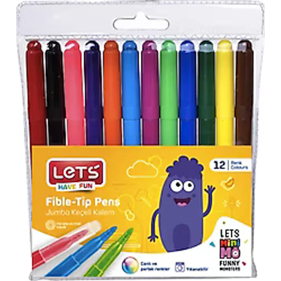Lets L7012 12'li Jumbo Keçeli Kalem Seti