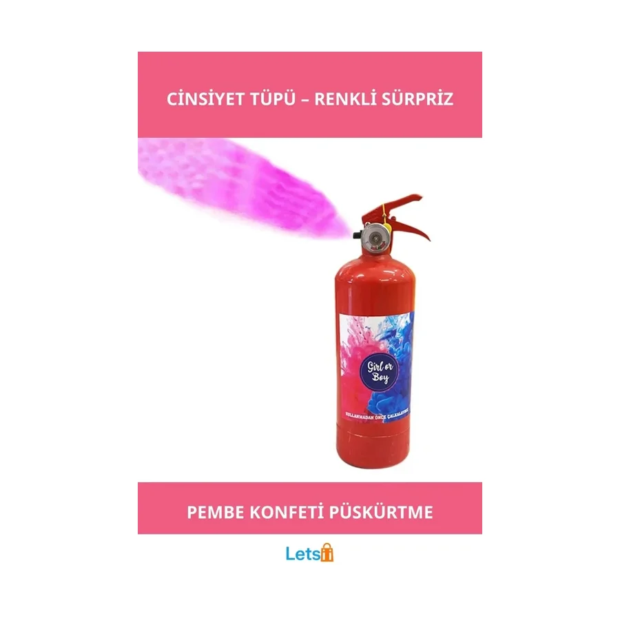 Letsii Cinsiyet Tüpü Pembe Renkli Eğlenceli Gender Reveal Partisi Ürünü