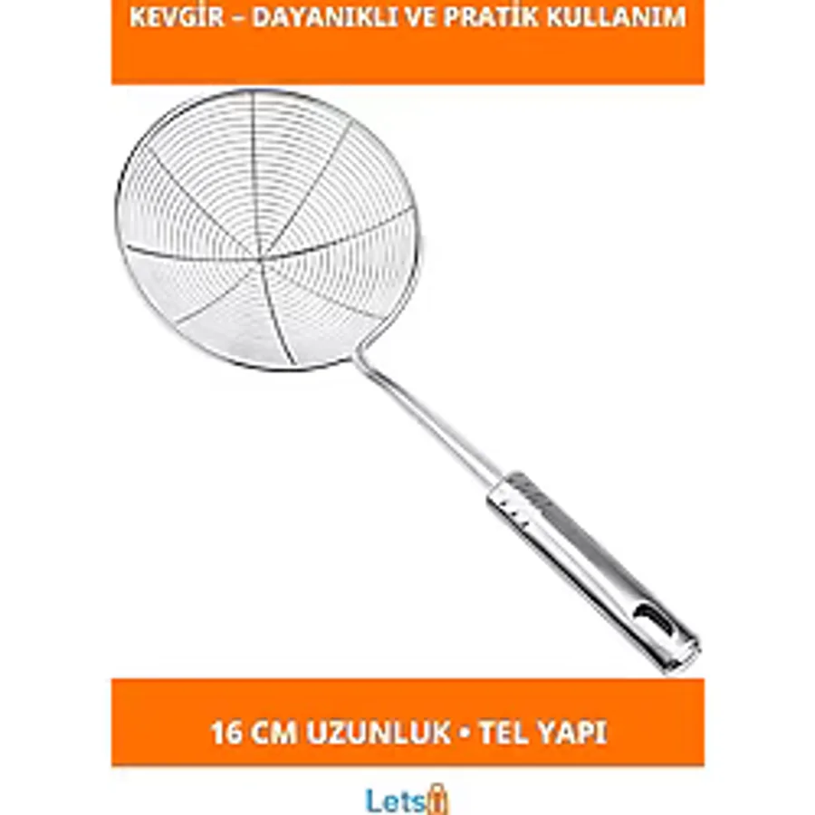 Letsii Paslanmaz Çelik Kompakt Kevgir 16 cm Ergonomik Mutfak Aracı