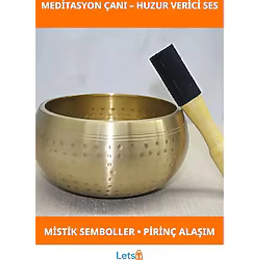 Letsii Pirinç Meditasyon Çanı Derin Sesli Mistik Sembol ve Oyma