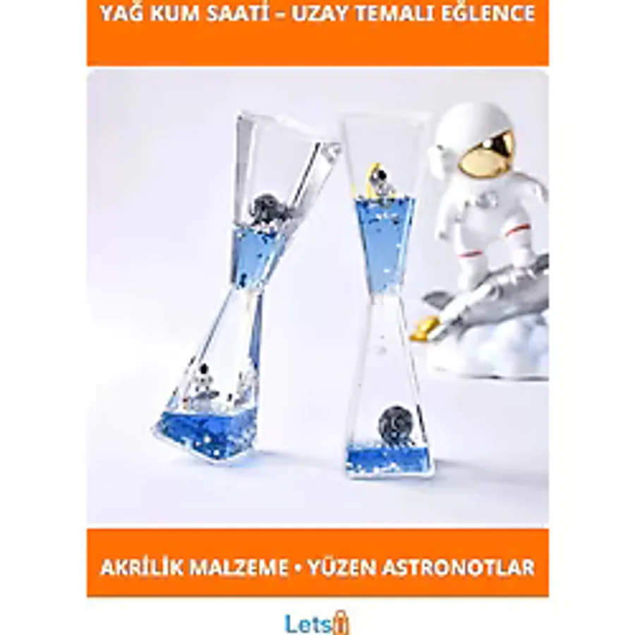 Letsii Uzay Temalı Dökülen Yağ Kum Saati Eğlenceli Masaüstü Dekor - Çok Renkli - Tek Ebat - Diğer Masaüstü Gereçleri