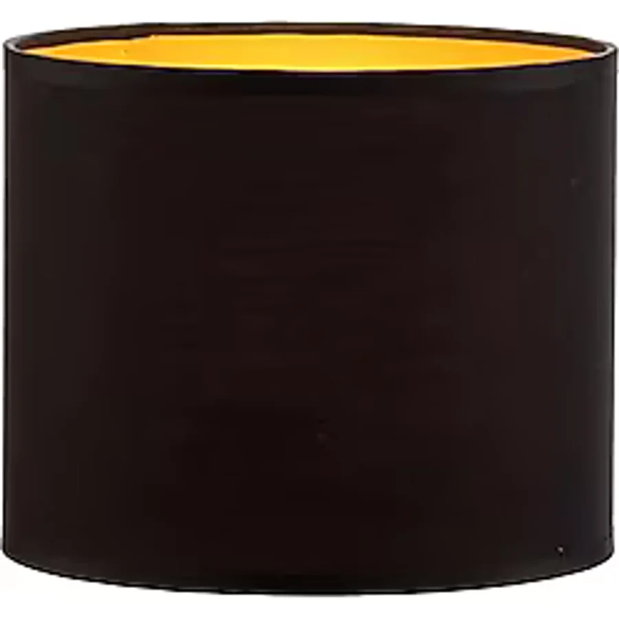 Levaillant Siyah Abajur Şapka & Başlık - İçi Gold Kaplama, 20 cm Çap, 18 cm Yükseklik - Özel Üretim & Kusursuz İşçilik