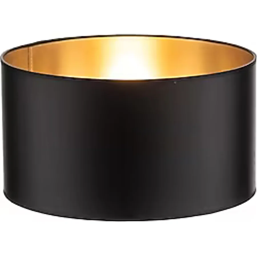 Levaillant Siyah Abajur Şapka & Başlık - İçi Gold Kaplama, 35 cm Çap, 23 cm Yükseklik - Özel Üretim & Kusursuz İşçilik