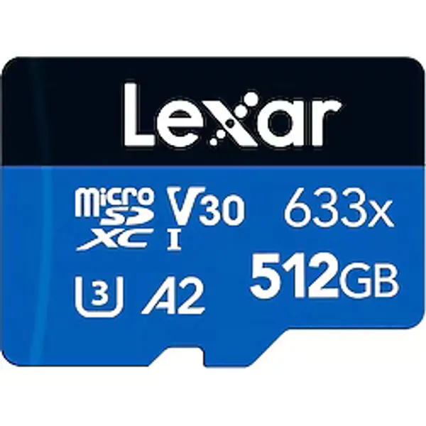 Lexar 512GB Microsd Kart, Microsdxc Uhs-I Kart + Sd Adaptörü, 100 Mb/s'ye Kadar Okuma, A2, C10, U3, V30'LU Microsd Hafıza Kartı, Cep Telefonu/tablet/gözetim Kamerası İçin