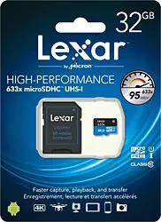 Lexar 633x Class 10 UHS-I U1 32 GB Micro SD Kart