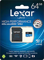 Lexar 633x Class 10 UHS-I U1 64 GB Micro SD Kart