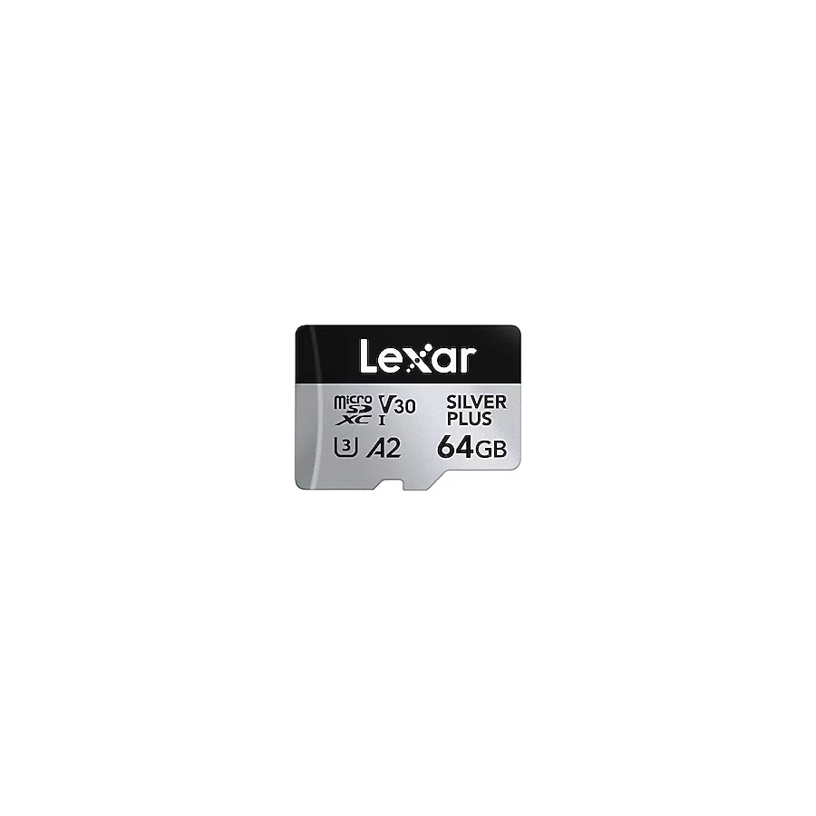 Lexar Professional Silver Plus LMSSIPL064G Class 10 UHS-I U3 A2 V30 64 GB Micro SD Kart