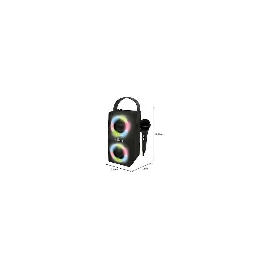 Lexibook Ipparty Hoparlör - Taşınabilir Bluetooth Mikrofon Hoparlörü, Karaoke, Işık Efektleri, Kablosuz, Usb, Sd Kart, Şarj Edilebilir Pil, Siyah, BTP180BKZ, Tek Boyut - Option-1