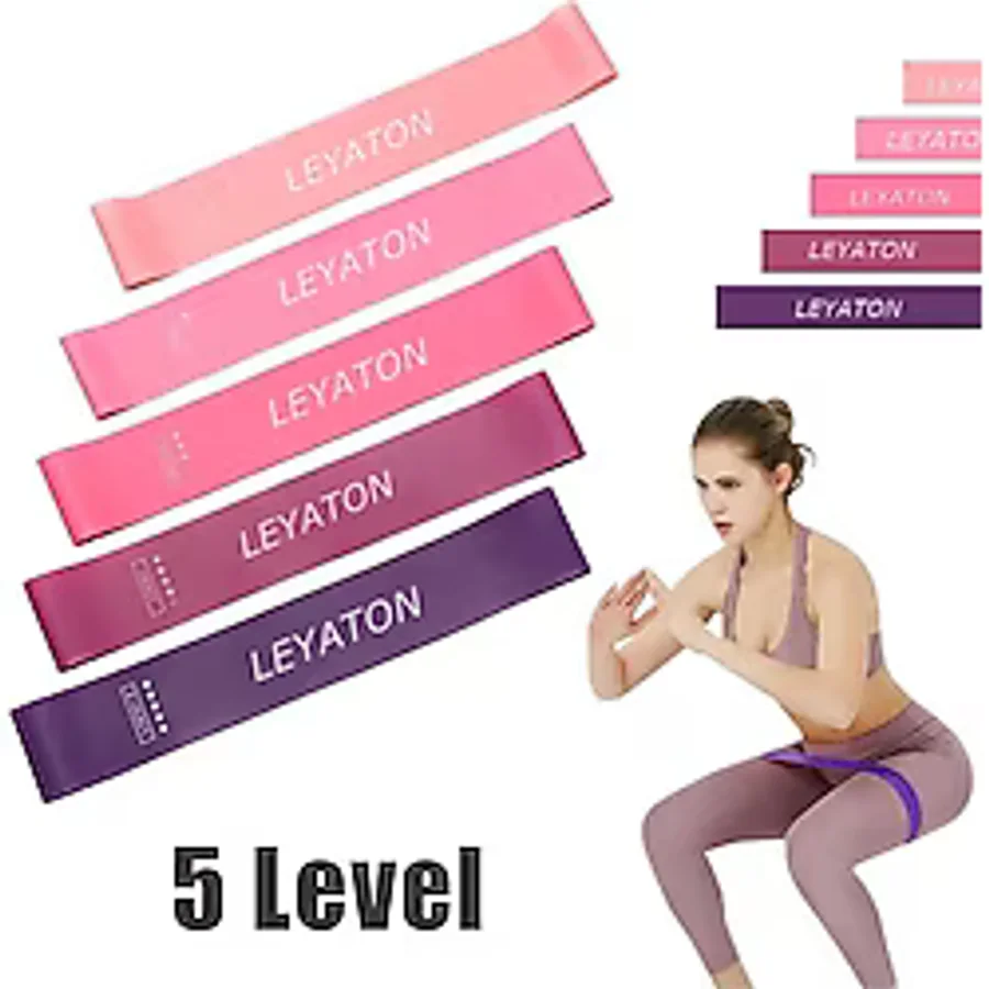 Leyaton 5'li Aerobik Band Latex Aerobik Bandı Pilates Yoga Lastiği