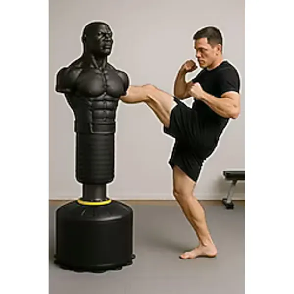 Leyaton Boks Standı 180 Cm Adam Şekilli Silikon Boks Standı Siyah, BKSADMSİYAH