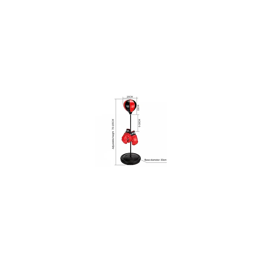 Leyaton Boks Standı 70-105 Cm Refleks Topu Boks Seti Eldiven Hediye