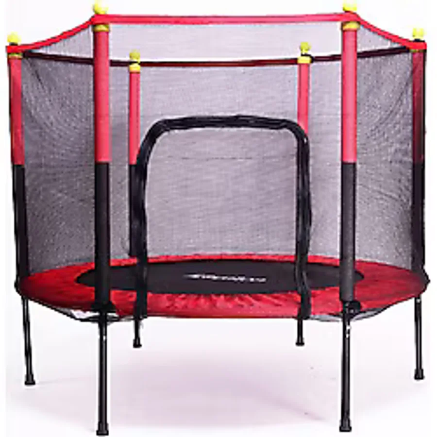 Leyaton Fileli Büyük Boy Trambolin 140 cm (55 Inç) Çap Kırmızı