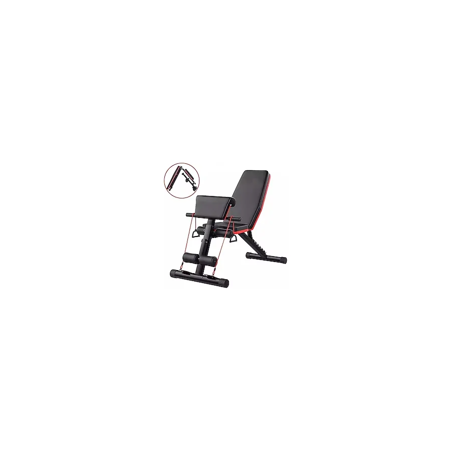 Leyaton Multiposition ve Biceps Combo Bench Kırmızı - Siyah 143 cm Katlanabilir Ağırlık Sehpası