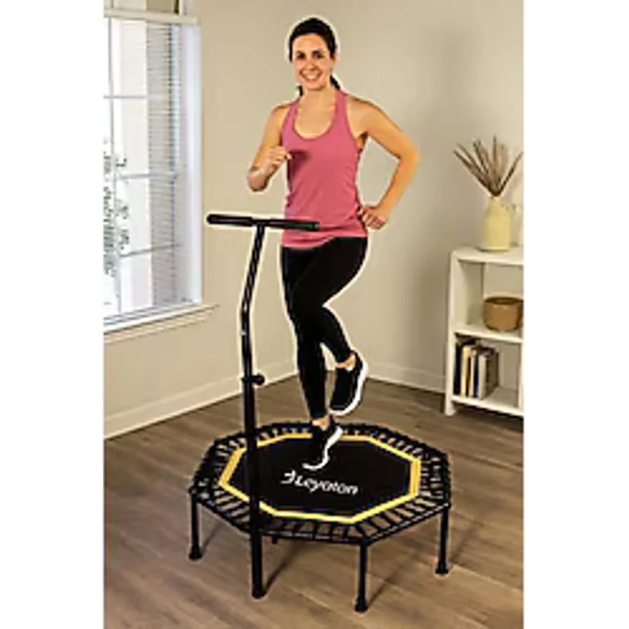 Leyaton Tutamaçlı Fitness Trambolini 115 cm Siyah Sarı Renkli Dayanıklı Tasarım ile Eğlenceli Egzersiz