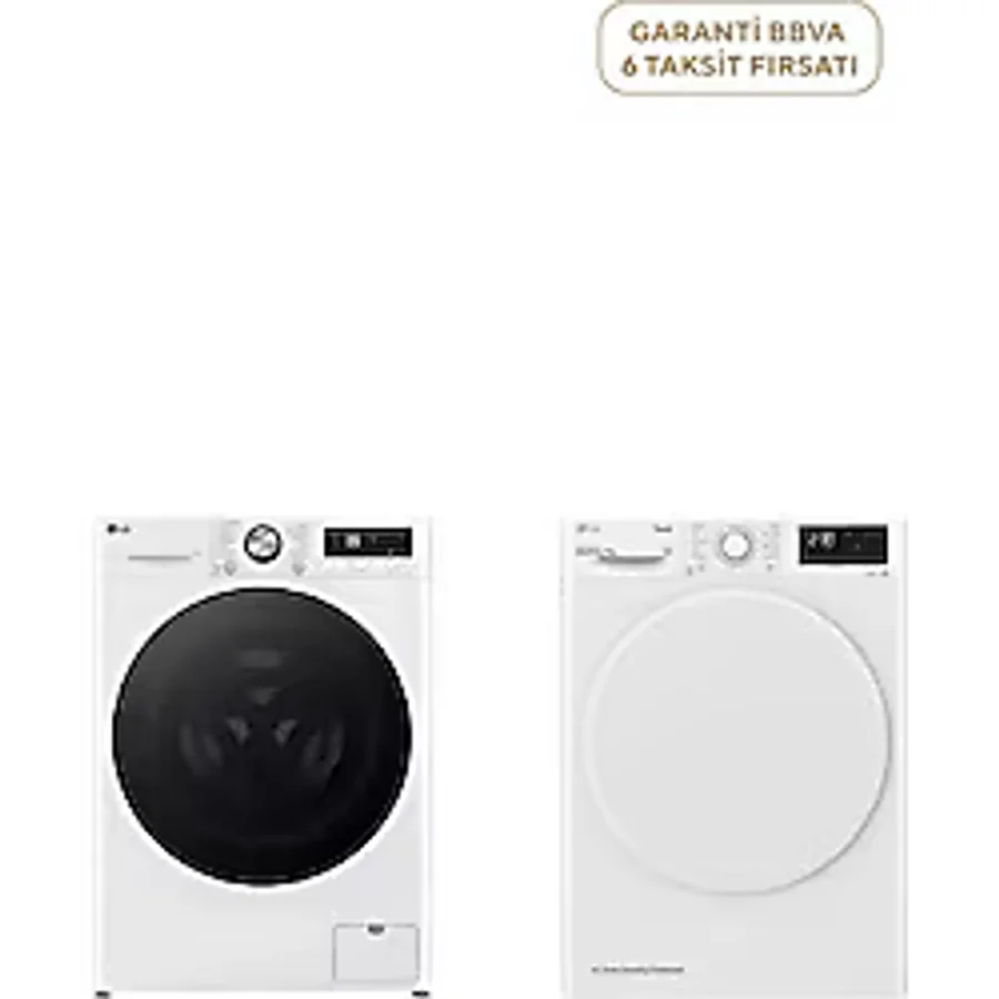 Lg F4y7eywyw A Enerji Sınıfı Çamaşır Makinesi 11 Kg + Rh90v3av0n A Enerji Sınıfı Kurutma Makinesi 9 Kg - Beyaz