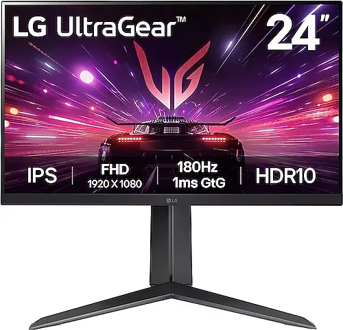 LG UltraGear 24GS65F-B 23.8" 1 ms Full HD Pivot IPS 180 Hz Oyuncu Monitörü