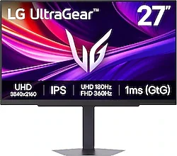 LG UltraGear 27G810A-B 27" 1 ms 4K 180 Hz - Full HD 360 Hz Pivot IPS Oyuncu Monitörü