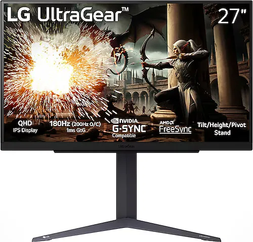 LG UltraGear 27GS75Q-B 27" 1 ms 2K Pivot IPS 200 Hz Oyuncu Monitörü