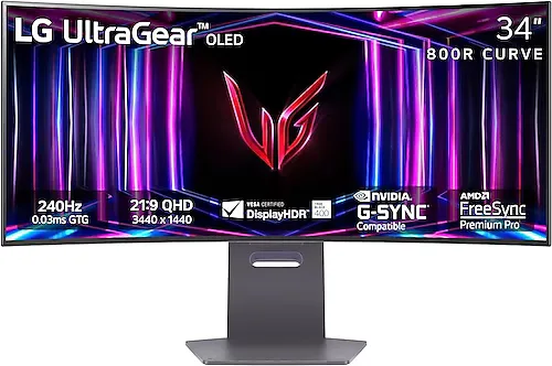 LG UltraGear 34GS95QE-B 34" 0.03 ms WQHD Curved 240 Hz OLED Oyuncu Monitörü