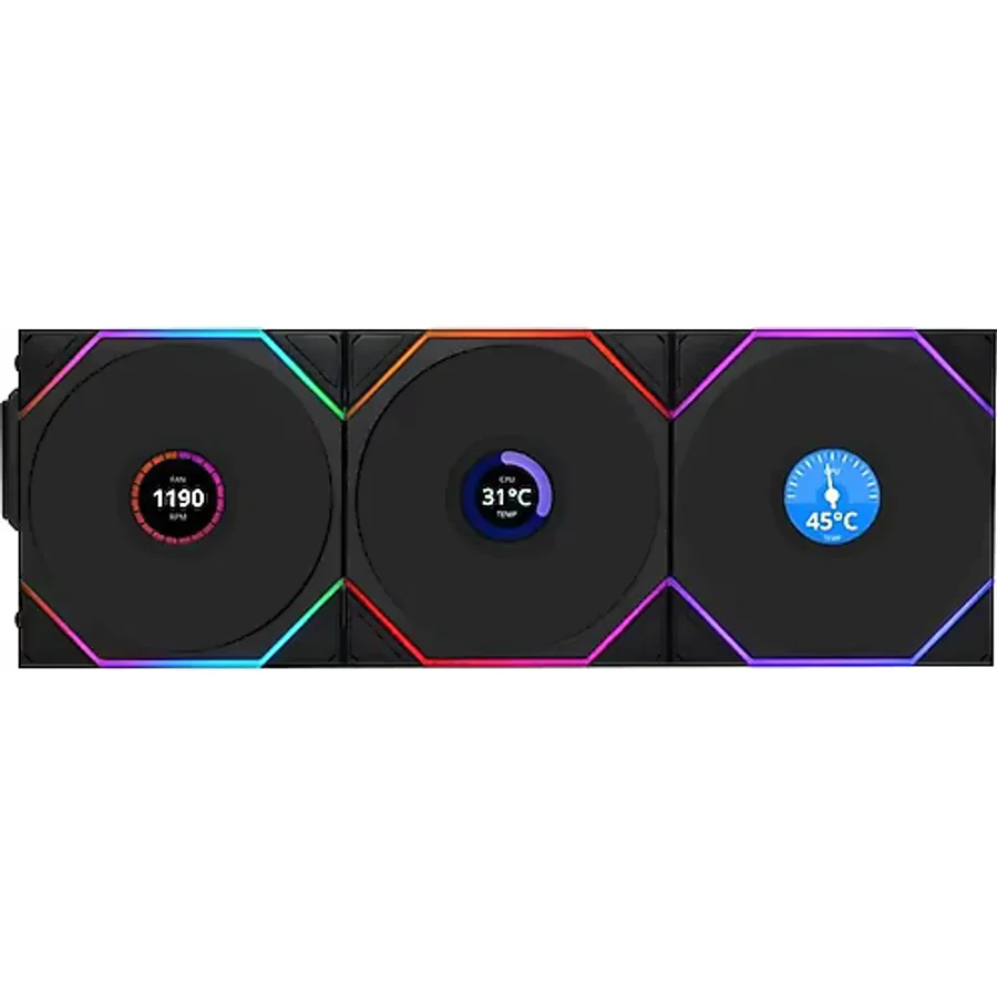 Lian Li UNI FAN TL Wireless LCD 120 Reverse G99.12RTLLCD1W3B.00 Siyah 3'lü 12 cm Kasa Fanı