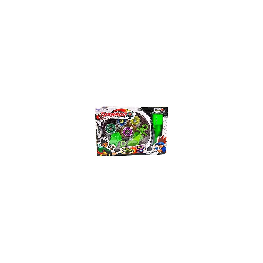 Lianfa Oyuncak Metal Beyblade Fırlatma Tabancalı 4lü Oyuncu Kiti Seti Çek Bırak Fırlat Oyuncak Topaç - 5 Renkli