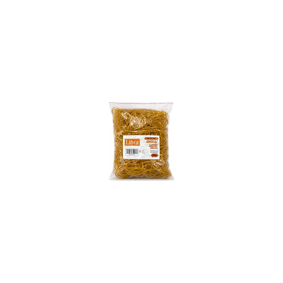 Libra 500 gr Kauçuk Kalın Ambalaj Lastiği - Kilitli Poşet Paket (120 mm x 3 Mm)
