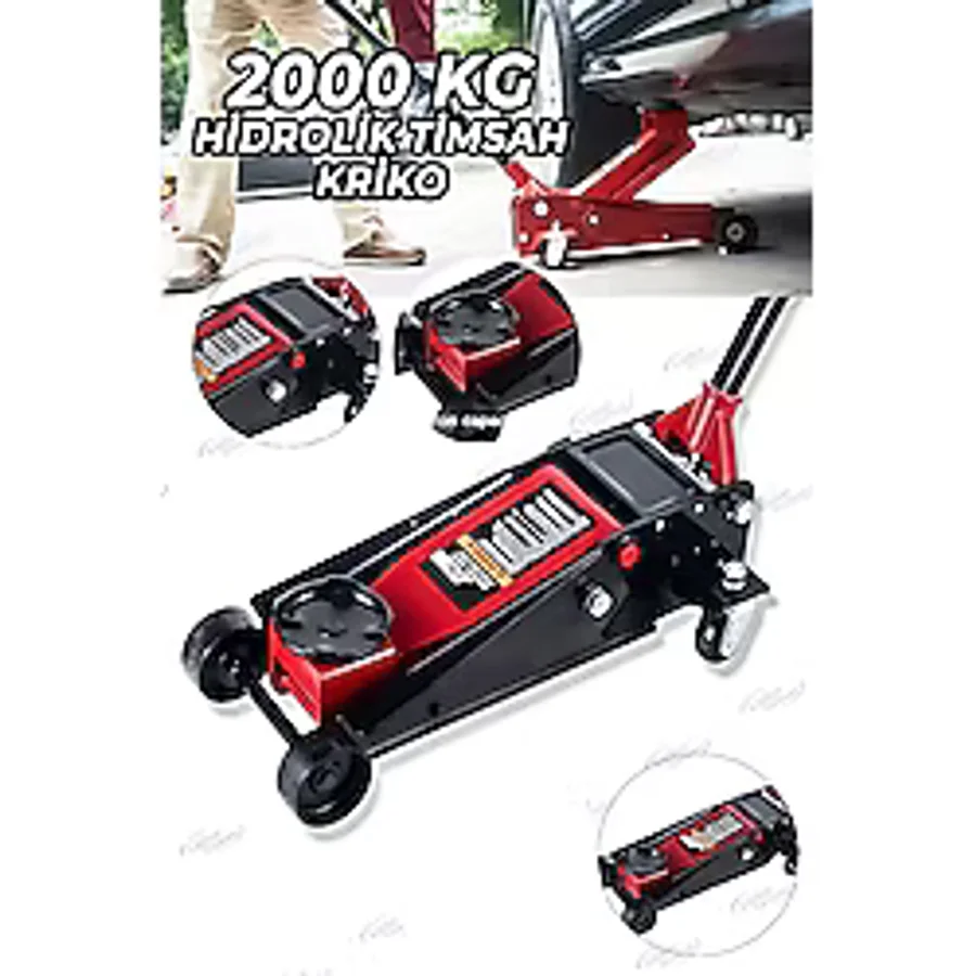 Lieber German Alman 2 Ton Tam Çelik Aksam Taşıma Çantalı Hidrolik 2 Ton Timsak Kriko 2 Yıl Garantili