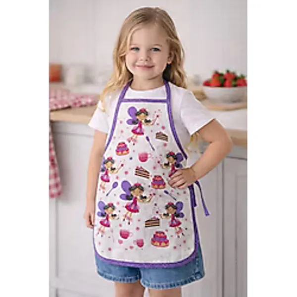 Lief Home 3-5 Yaş Çocuk Mutfak Önlüğü 35x50 cm - Su Geçirmez, Leke Tutmaz, Pamuk Polyester Karışımlı