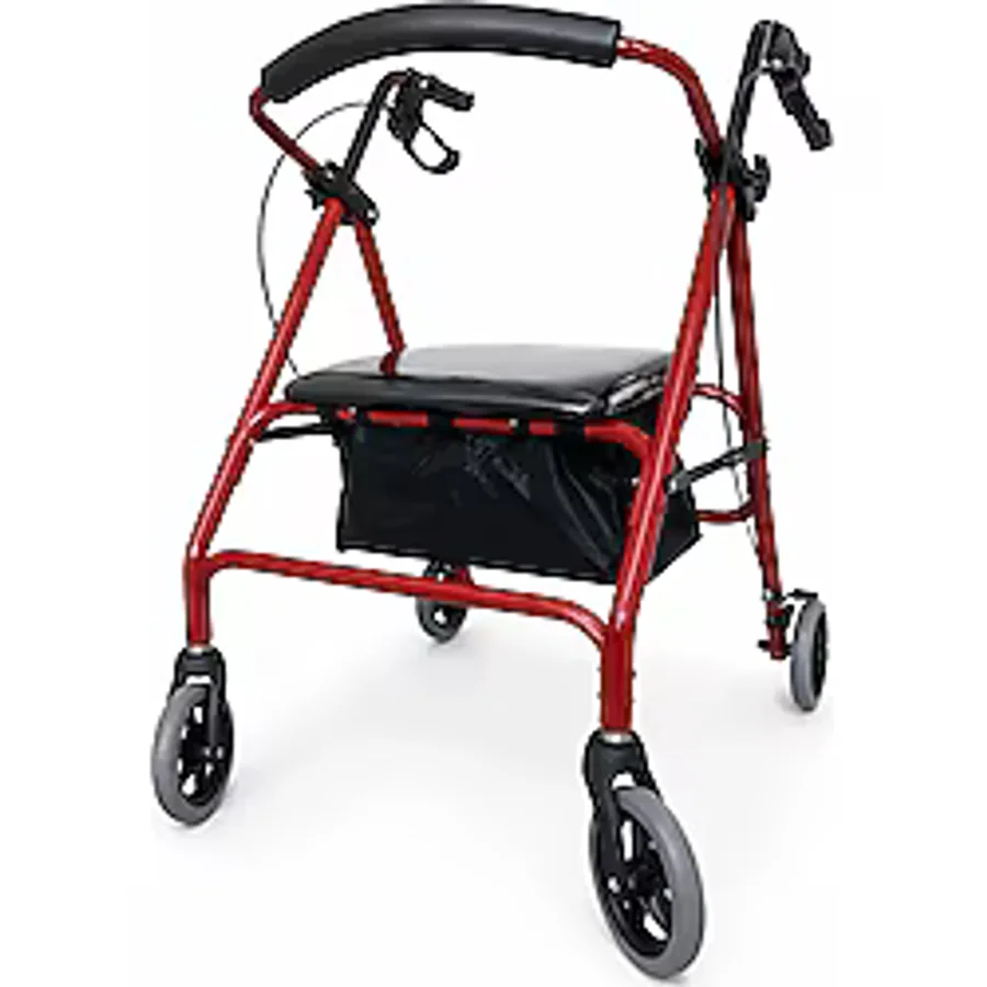 Life Net Medikal Rolatör 4tekerlekli Yürüteç Frenli Oturma Apartalı 130 kg Taşıma Kapasiteli BME861