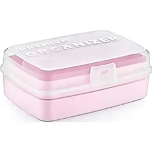 Light Up 12 Bölmeli Çok Amaçlı Takı Toka Kutusu Dikiş Kutusu Kapaklı Organizer Kutusu 2L 20x14Cm
