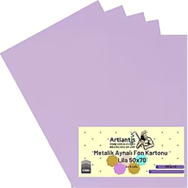 Lila 50x70 Metalik Aynalı Fon Kartonu 5 Adet 1 Paket Artlantis Aynalı Metalik Fon Kartonu