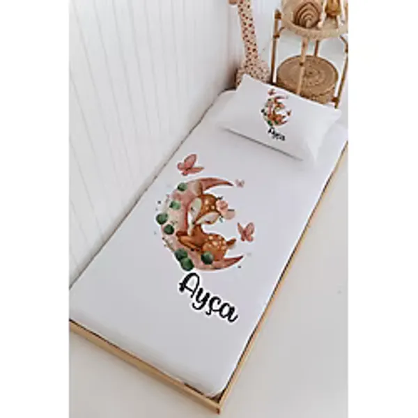 Lilabio Isme Özel %100 Pamuk Bebek ve Çocuk Tek Kişilik 165 x 225 cm Pike Takımı-Ceylan