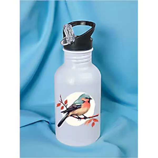 lili hediyelik Sevimli Kuş Baskılı Matara Suluk 600 ml - Sporcu Suluğu, Büyük Suluk, Spor Matara, Sporcu Sulukları
