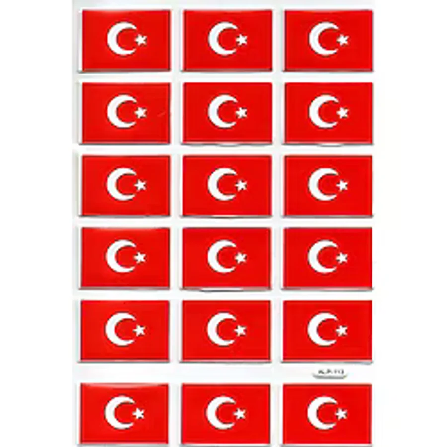 Limmy Sticker Kabartmalı A4 Boyutunda Stiker Defter, Planlayıcı Etiket-(lim113) -Türk Bayrağı