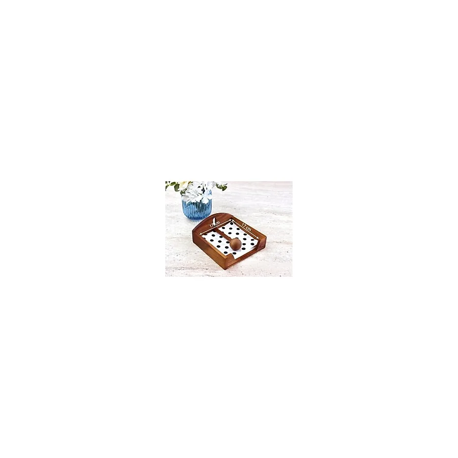 Limon Dekor Doğal Akasya Ağacı Peçetelik - Rüzgar Korumalı Ağırlıklı Ahşap Masaüstü Kare Peçetelik - Iç ve Dış Mekan, Bahçe, Balkon Uyumlu (17X17 Cm)